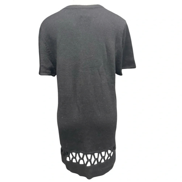 Kordal Interlock Mini Sweater Dress Black 100% Alpaca Wool Sustainable Luxury - Picture 9 of 13